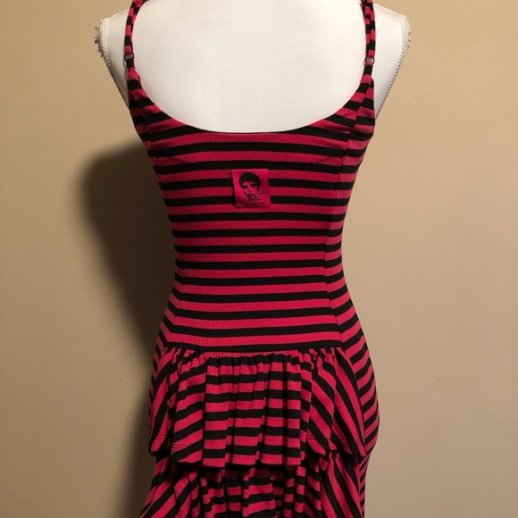 Betsey Johnson Pink Striped Cotton Dress S - Picture 3 of 5